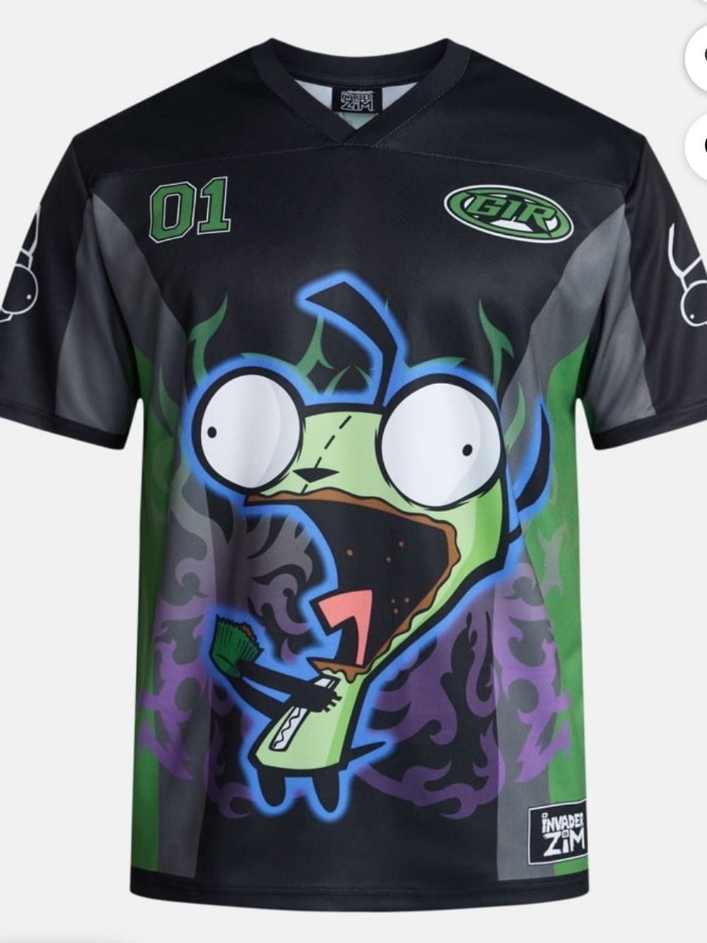 NWT Invader Zim GIR Graphic Soccer Jersey Men’s L Black Green Nickelodeon